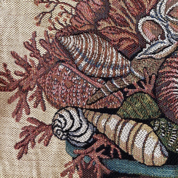 SEASHELL By The Sea Tapestry Wall Hanging w/Wood Rod by Susan Welsh BEACH OCEAN - Picture 7 of 12